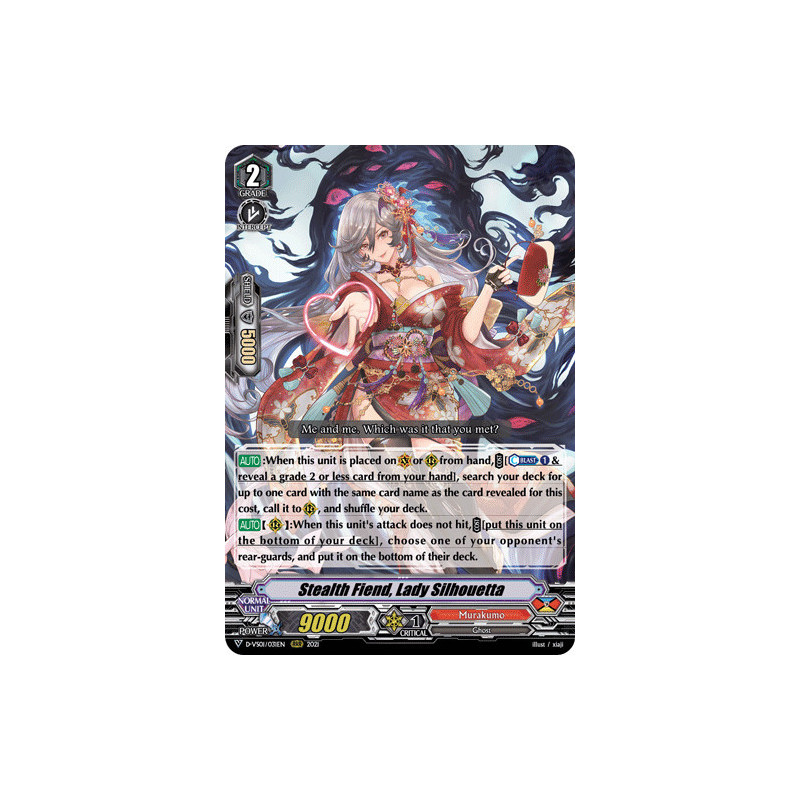 Vanguard_TCG_card_D-VS01_031_RRR_Stealth_Fiend_Lady_Silhouetta_V_Clan_Collection_Vol.1