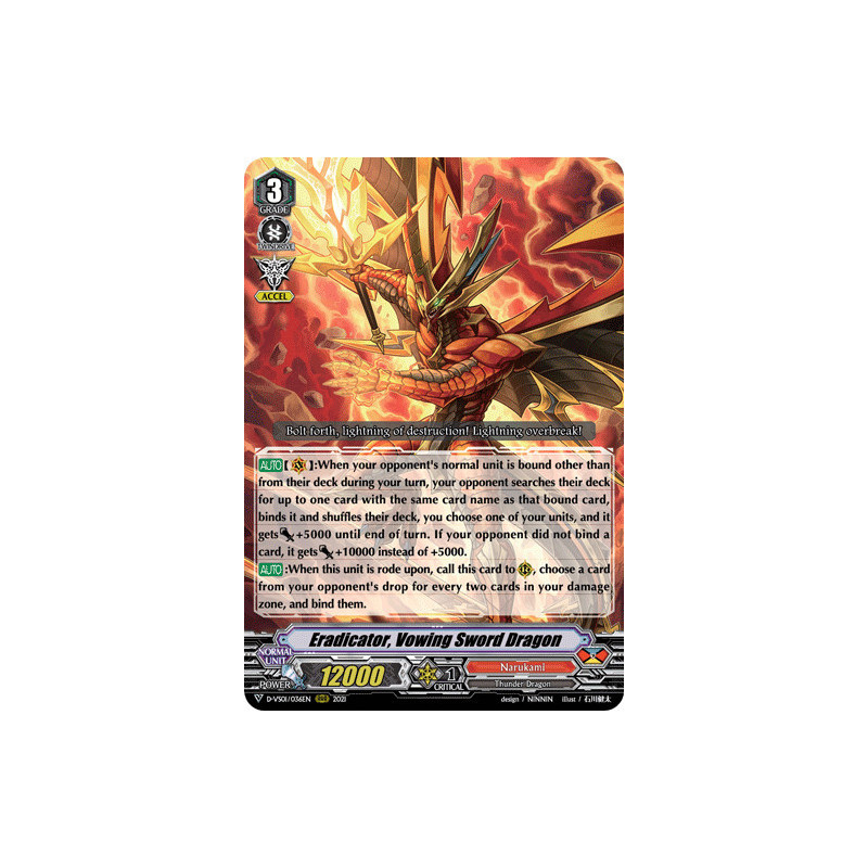 Vanguard_TCG_card_D-VS01_036_RRR_Eradicator_Vowing_Sword_Dragon_V_Clan_Collection_Vol.1