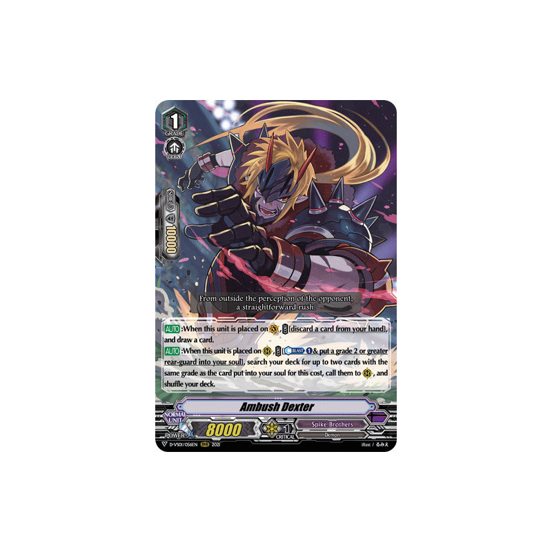 Vanguard_TCG_card_D-VS01_056_RRR_Ambush_Dexter_V_Clan_Collection_Vol.1