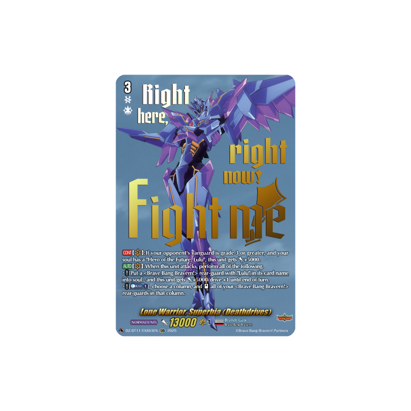 Vanguard_TCG_card_DZ-BT11_EXS03EN_EXS_Lone_Warrior_Superbia_Deathdrives_Symphony_of_Might_Bloom