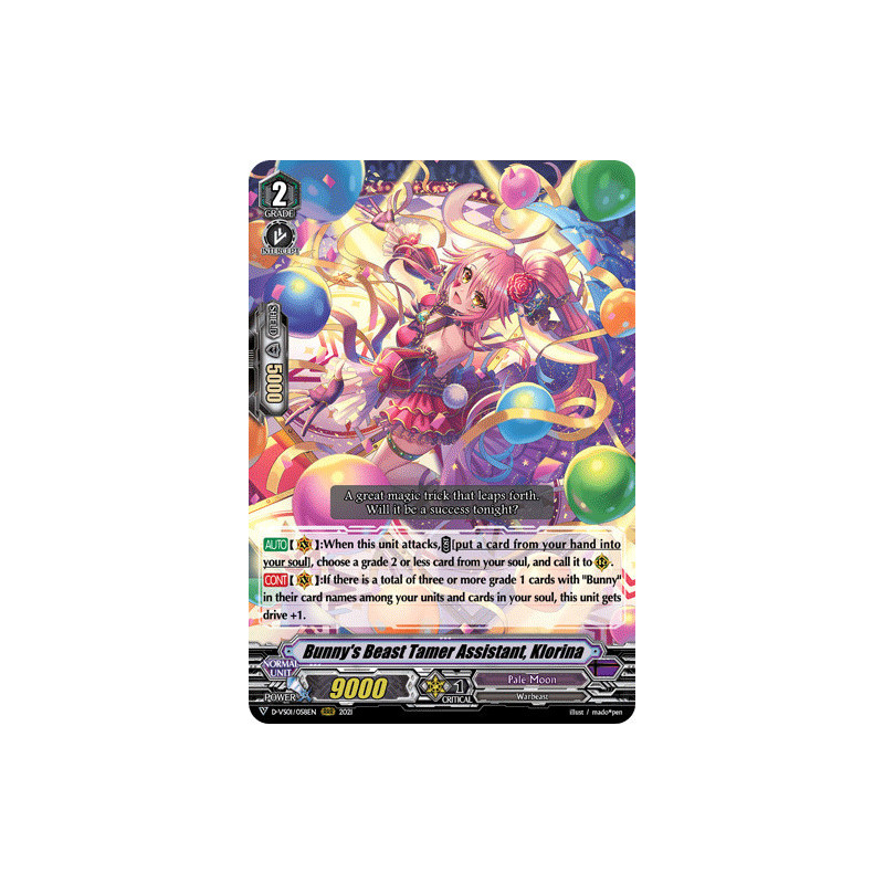 Vanguard_TCG_card_D-VS01_058_RRR_Bunny_s_Beast_Tamer_Assistant_Klorina_V_Clan_Collection_Vol.1