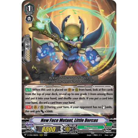 Vanguard_TCG_card_D-VS01_082_RRR_New_Face_Mutant_Little_Dorcas_V_Clan_Collection_Vol.1