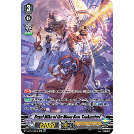 Vanguard_TCG_card_D-VS01_SP02_SP_Royal_Miko_of_the_Moon_Bow_Tsukumiori_V_Clan_Collection_Vol.1