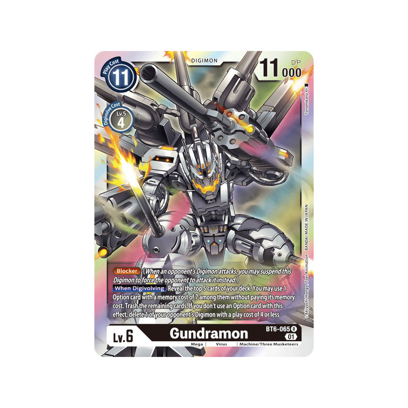 Digimon_TCG_BT6-065_Gundramon_Rare_Double_Diamond_Card_Game