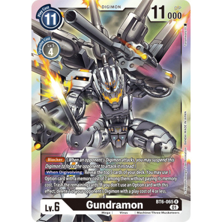 Digimon_TCG_BT6-065_Gundramon_Rare_Double_Diamond_Card_Game