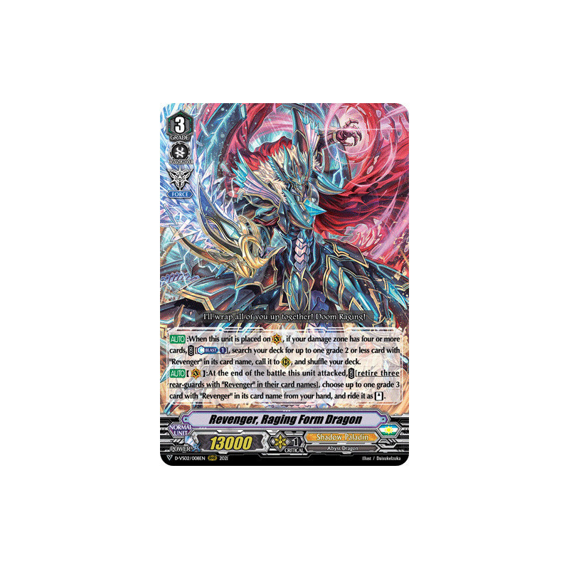 Vanguard_TCG_card_D-VS02_008_RRR_Revenger_Raging_Form_Dragon_V_Clan_Collection_Vol.2