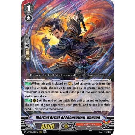 Vanguard_TCG_card_D-VS02_024_RRR_Martial_Artist_of_Laceration_Houzan_V_Clan_Collection_Vol.2