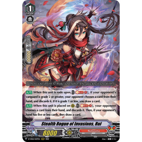 Vanguard_TCG_card_D-VS02_027_RRR_Stealth_Rogue_of_Invasions_Rui_V_Clan_Collection_Vol.2