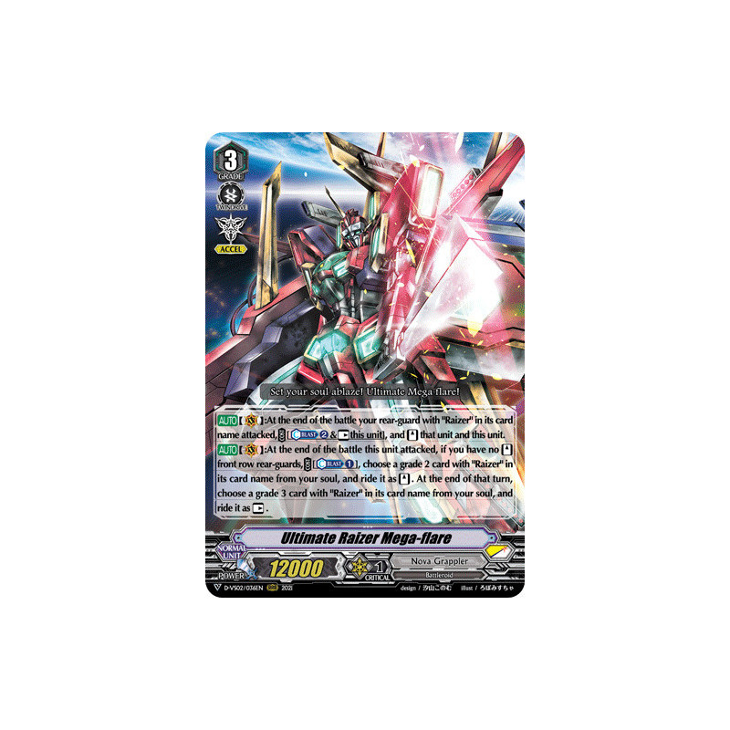Vanguard_TCG_card_D-VS02_036_RRR_Ultimate_Raizer_Mega-flare_V_Clan_Collection_Vol.2