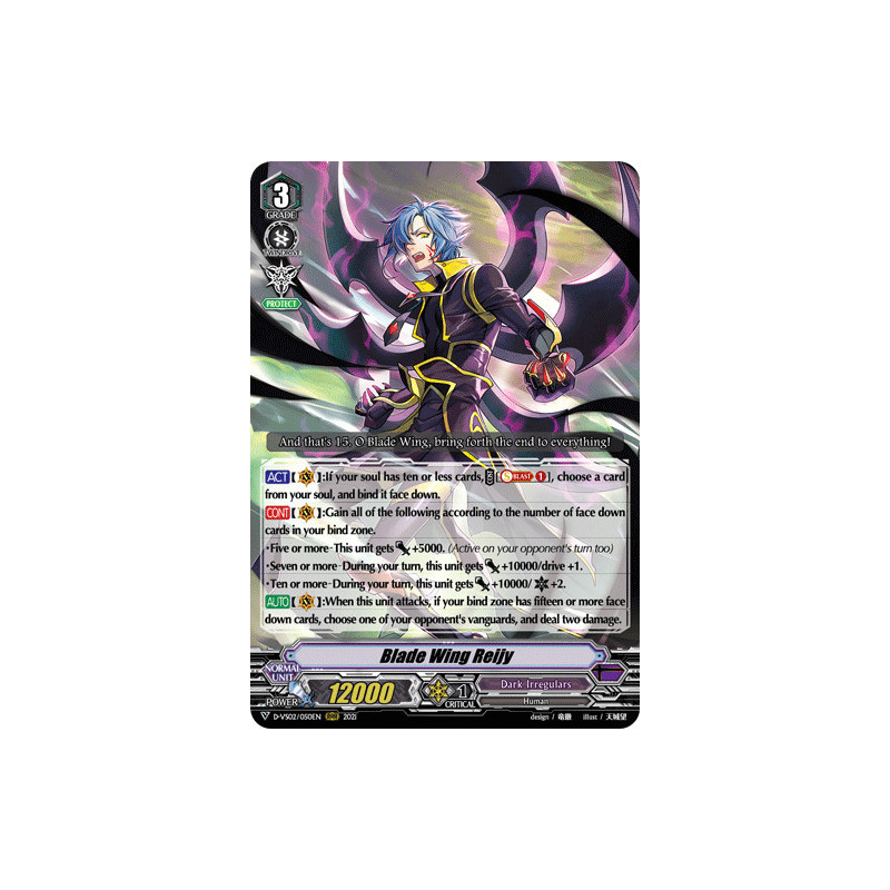 Vanguard_TCG_card_D-VS02_050_RRR_Blade_Wing_Reijy_V_Clan_Collection_Vol.2