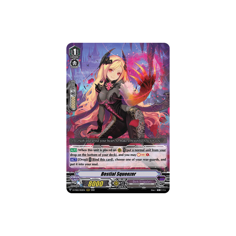 Vanguard_TCG_card_D-VS02_052_RRR_Bestial_Squeezer_V_Clan_Collection_Vol.2