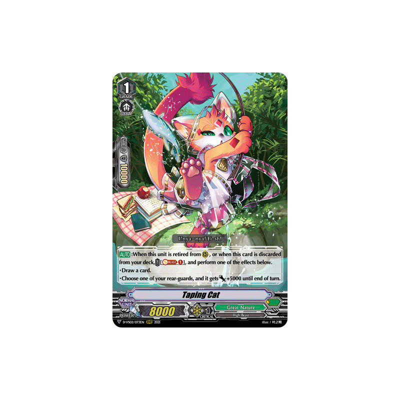 Vanguard_TCG_card_D-VS02_073_RRR_Taping_Cat_V_Clan_Collection_Vol.2