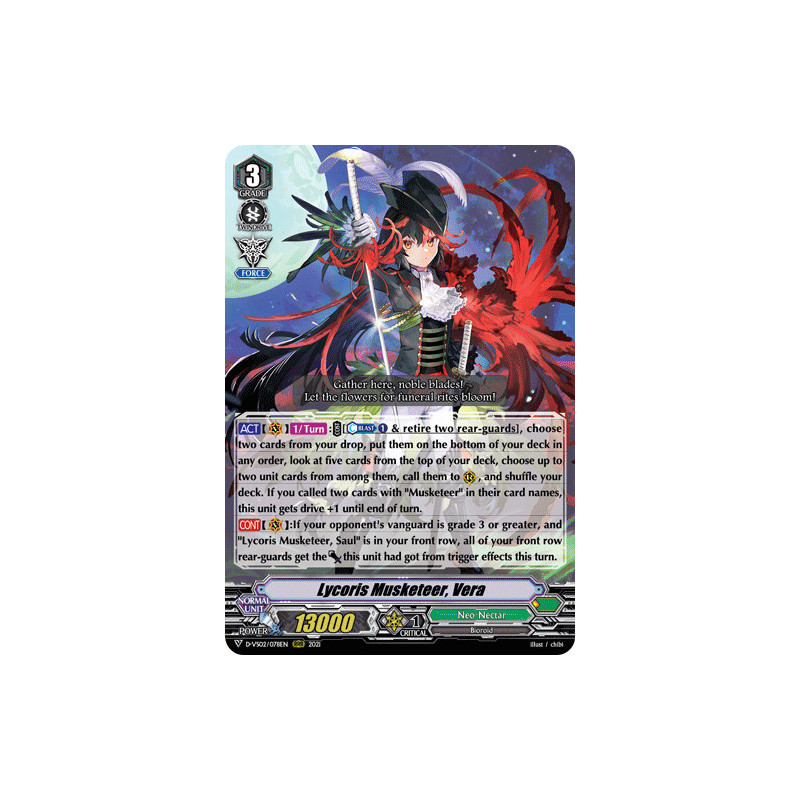 Vanguard_TCG_card_D-VS02_078_RRR_Lycoris_Musketeer_Vera_V_Clan_Collection_Vol.2