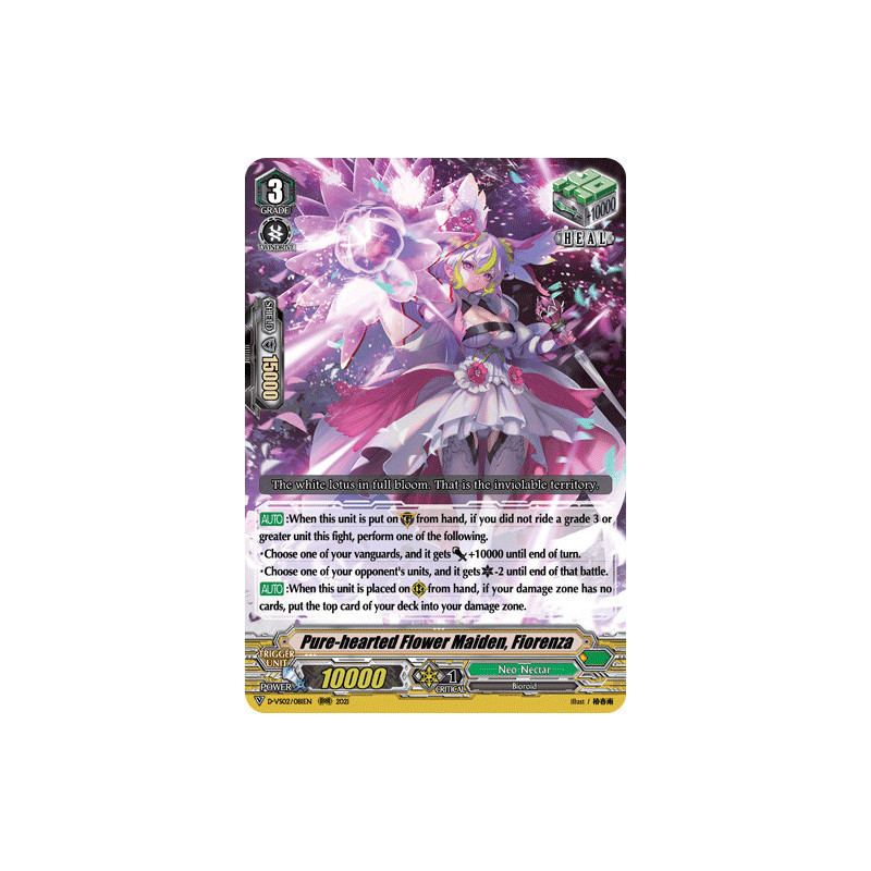 Vanguard_TCG_card_D-VS02_081_RRR_Pure-hearted_Flower_Maiden_Fiorenza_V_Clan_Collection_Vol.2