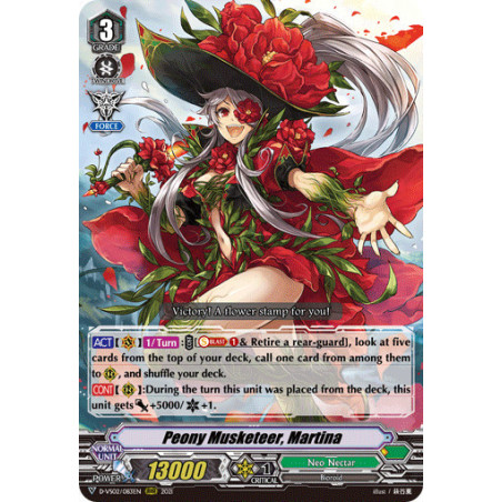 Vanguard_TCG_card_D-VS02_083_RRR_Peony_Musketeer_Martina_V_Clan_Collection_Vol.2