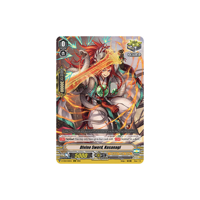 Vanguard_TCG_card_D-VS03_014_RRR_Divine_Sword_Kusanagi_V_Clan_Collection_Vol.3