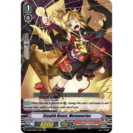 Vanguard_TCG_card_D-VS03_034_RRR_Stealth_Beast_Metamorfox_V_Clan_Collection_Vol.3