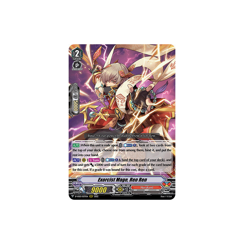 Vanguard_TCG_card_D-VS03_037_RRR_Exorcist_Mage_Ren_Ren_V_Clan_Collection_Vol.3