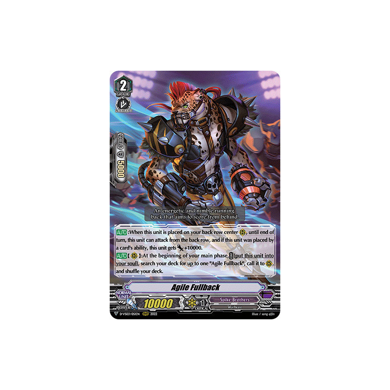 Vanguard_TCG_card_D-VS03_051_RRR_Agile_Fullback_V_Clan_Collection_Vol.3