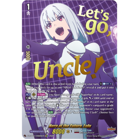 Vanguard_TCG_card_DZ-BT11_EXS05EN_EXS_Hero_of_the_Future_Lulu_Symphony_of_Might_Bloom
