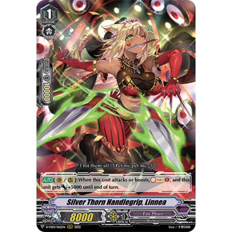 Vanguard_TCG_card_D-VS03_062_RRR_Silver_Thorn_Handlegrip_Linnea_V_Clan_Collection_Vol.3