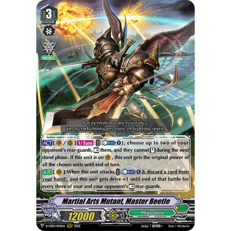 Vanguard_TCG_card_D-VS03_078_RRR_Martial_Arts_Mutant_Master_Beetle_V_Clan_Collection_Vol.3
