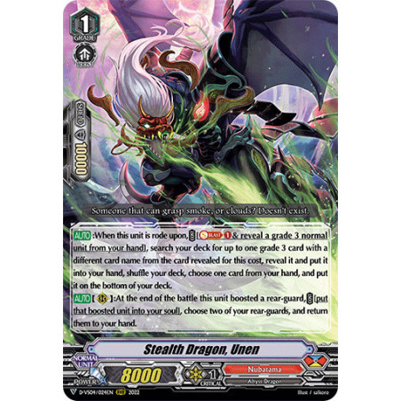 Vanguard_TCG_card_D-VS04_024_RRR_Stealth_Dragon_Unen_V_Clan_Collection_Vol.4