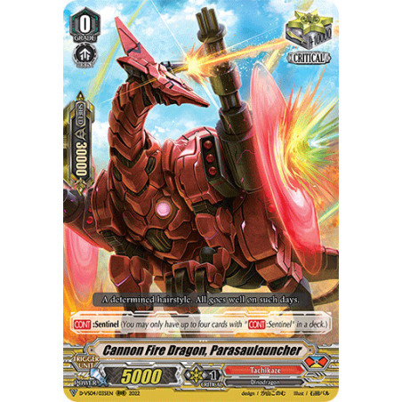 Vanguard_TCG_card_D-VS04_035_RRR_Cannon_Fire_Dragon_Parasaulauncher_V_Clan_Collection_Vol.4