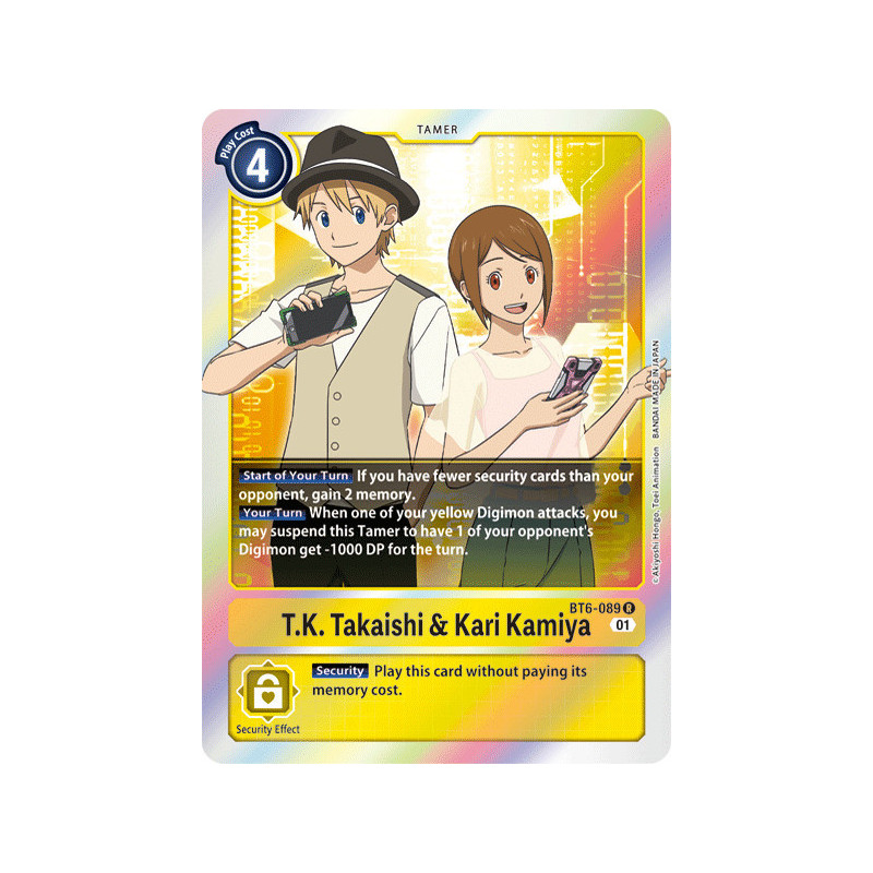 Digimon_TCG_BT6-089_T.K._Takaishi_Kari_Kamiya_Rare_Double_Diamond_Card_Game