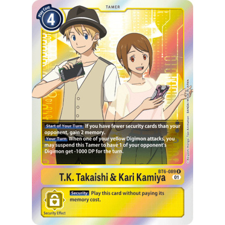 Digimon_TCG_BT6-089_T.K._Takaishi_Kari_Kamiya_Rare_Double_Diamond_Card_Game