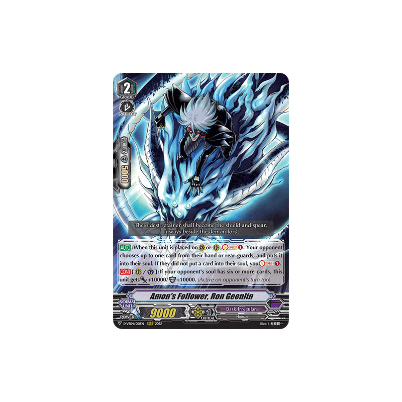 Vanguard_TCG_card_D-VS04_051_RRR_Amon_s_Follower_Ron_Geenlin_V_Clan_Collection_Vol.4