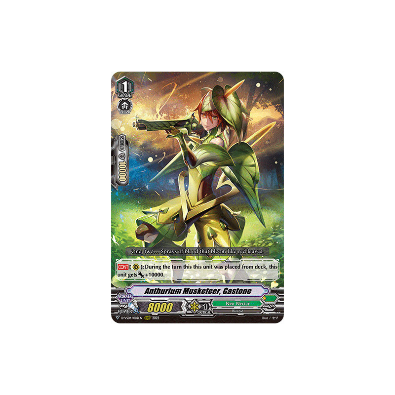 Vanguard_TCG_card_D-VS04_082_RRR_Anthurium_Musketeer_Gastone_V_Clan_Collection_Vol.4