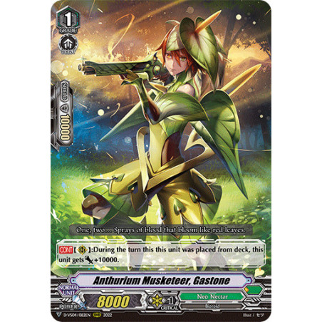 Vanguard_TCG_card_D-VS04_082_RRR_Anthurium_Musketeer_Gastone_V_Clan_Collection_Vol.4