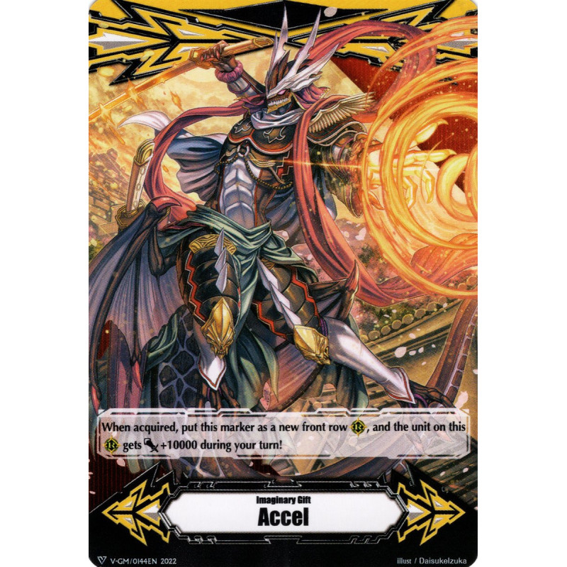 Vanguard_TCG_card_D-VS03-VS04_V-GM_0144_Gift_Markers_Imaginary_Gifts_V-GM_0144_Accel_V-GM2_0089_Accel_II_V_Clan_Collection_Vol.4