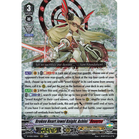 Vanguard_TCG_card_D-VS05_001_RRR_Broken_Heart_Jewel_Knight_Ashlei_Яeverse_V_Clan_Collection_Vol.5