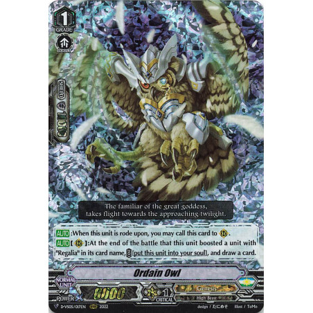 Vanguard_TCG_card_D-VS05_017_RRR_Ordain_Owl_V_Clan_Collection_Vol.5