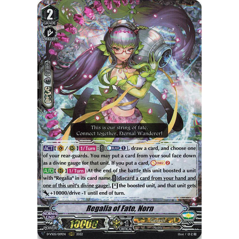 Vanguard_TCG_card_D-VS05_019_RRR_Regalia_of_Fate_Norn_V_Clan_Collection_Vol.5