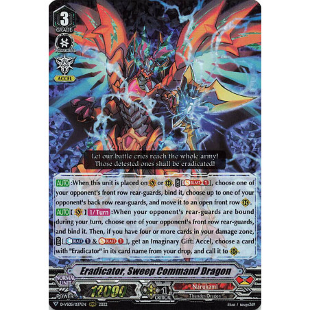 Vanguard_TCG_card_D-VS05_037_RRR_Eradicator_Sweep_Command_Dragon_V_Clan_Collection_Vol.5
