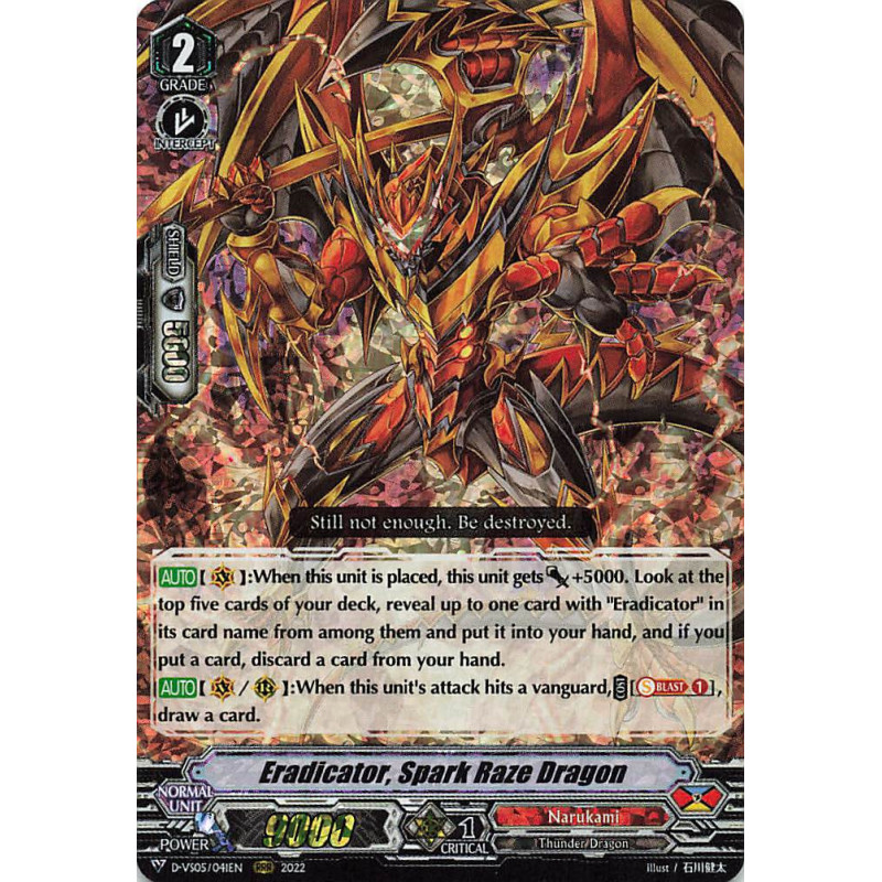 Vanguard_TCG_card_D-VS05_041_RRR_Eradicator_Spark_Raze_Dragon_V_Clan_Collection_Vol.5