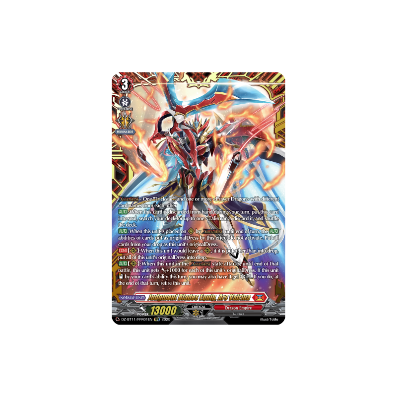 Vanguard_TCG_card_DZ-BT11_FFR01EN_FFR_Judgment_Blades_Equip_Ars_Vairina_Symphony_of_Might_Bloom