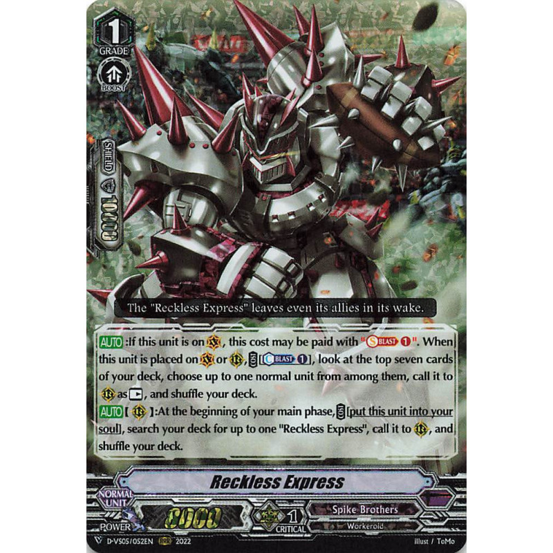 Vanguard_TCG_card_D-VS05_052_RRR_Reckless_Express_V_Clan_Collection_Vol.5