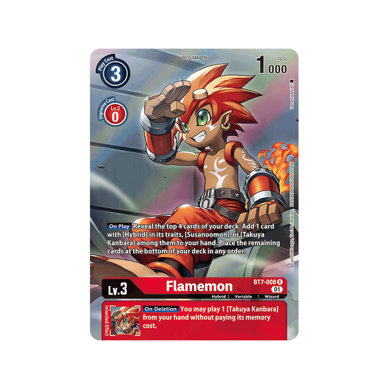 Digimon TCG BT7-008 AA Flamemon Alternative Art Next Adventure Card Game