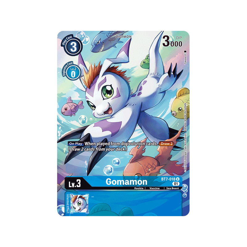 Digimon TCG BT7-018 AA Gomamon Alternative Art Next Adventure Card Game