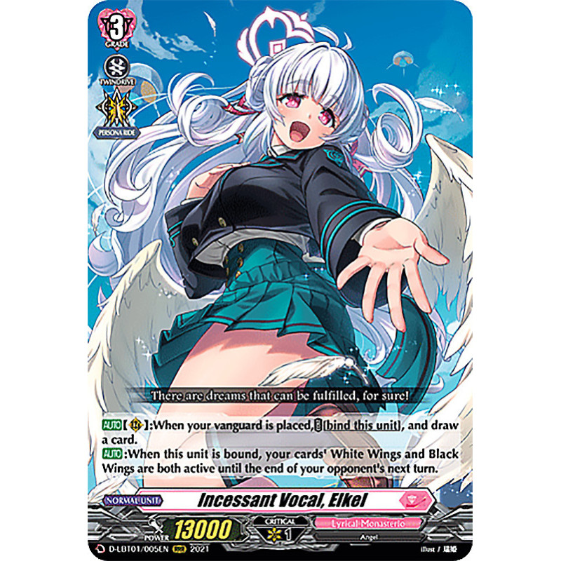 Vanguard_TCG_card_D-LBT01_005_RRR_Incessant_Vocal_Elkel_Lyrical_Melody