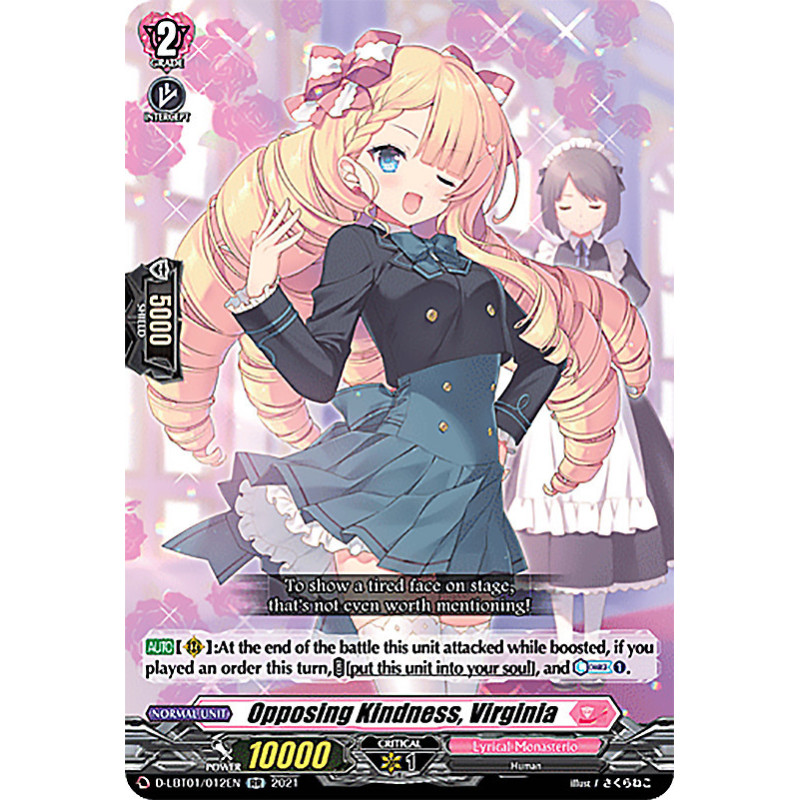 Vanguard_TCG_card_D-LBT01_012_RR_Opposing_Kindness_Virginia_Lyrical_Melody