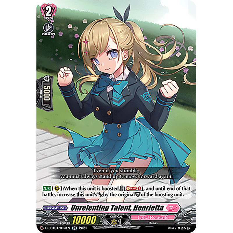 Vanguard_TCG_card_D-LBT01_014_RR_Unrelenting_Talent_Henrietta_Lyrical_Melody