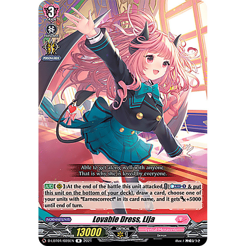 Vanguard_TCG_card_D-LBT01_028_R_Lovable_Dress_Lija_Lyrical_Melody