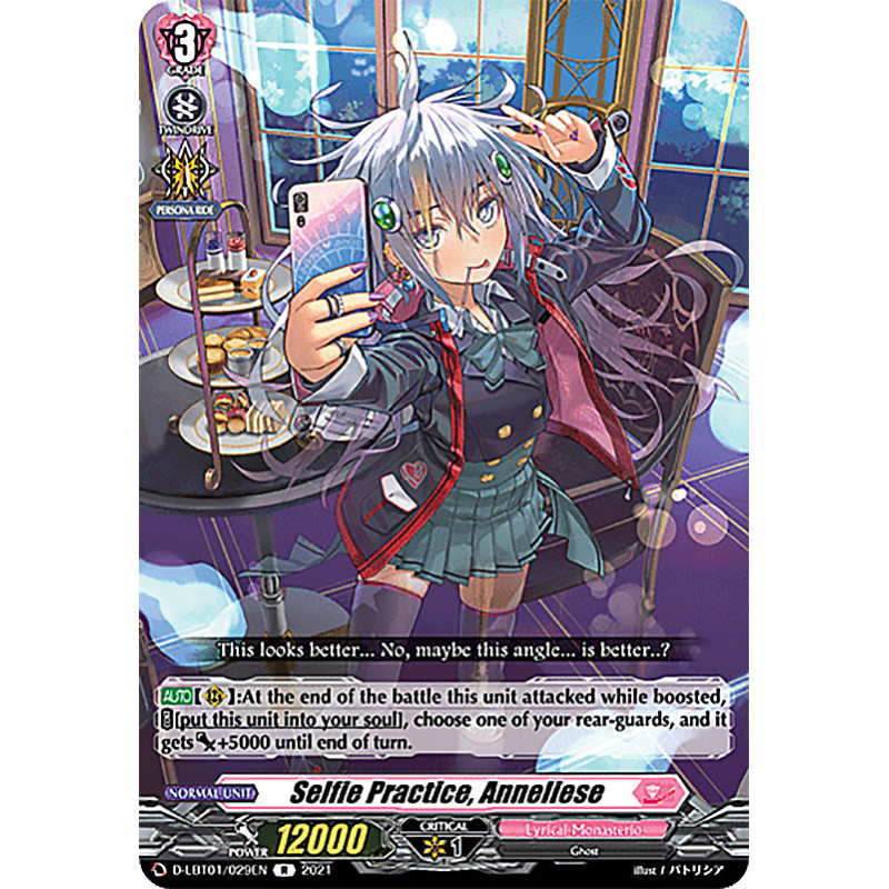 Vanguard_TCG_card_D-LBT01_029_R_Selfie_Practice_Anneliese_Lyrical_Melody