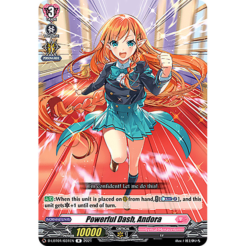 Vanguard_TCG_card_D-LBT01_031_R_Powerful_Dash_Andora_Lyrical_Melody