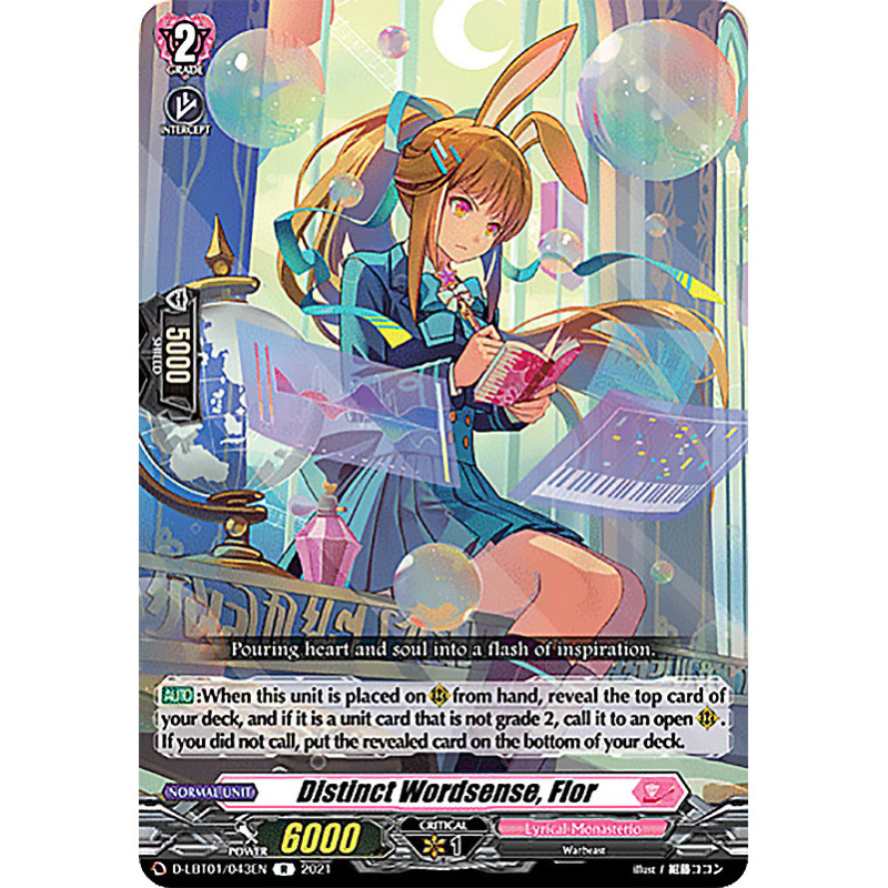 Vanguard_TCG_card_D-LBT01_043_R_Distinct_Wordsense_Flor_Lyrical_Melody